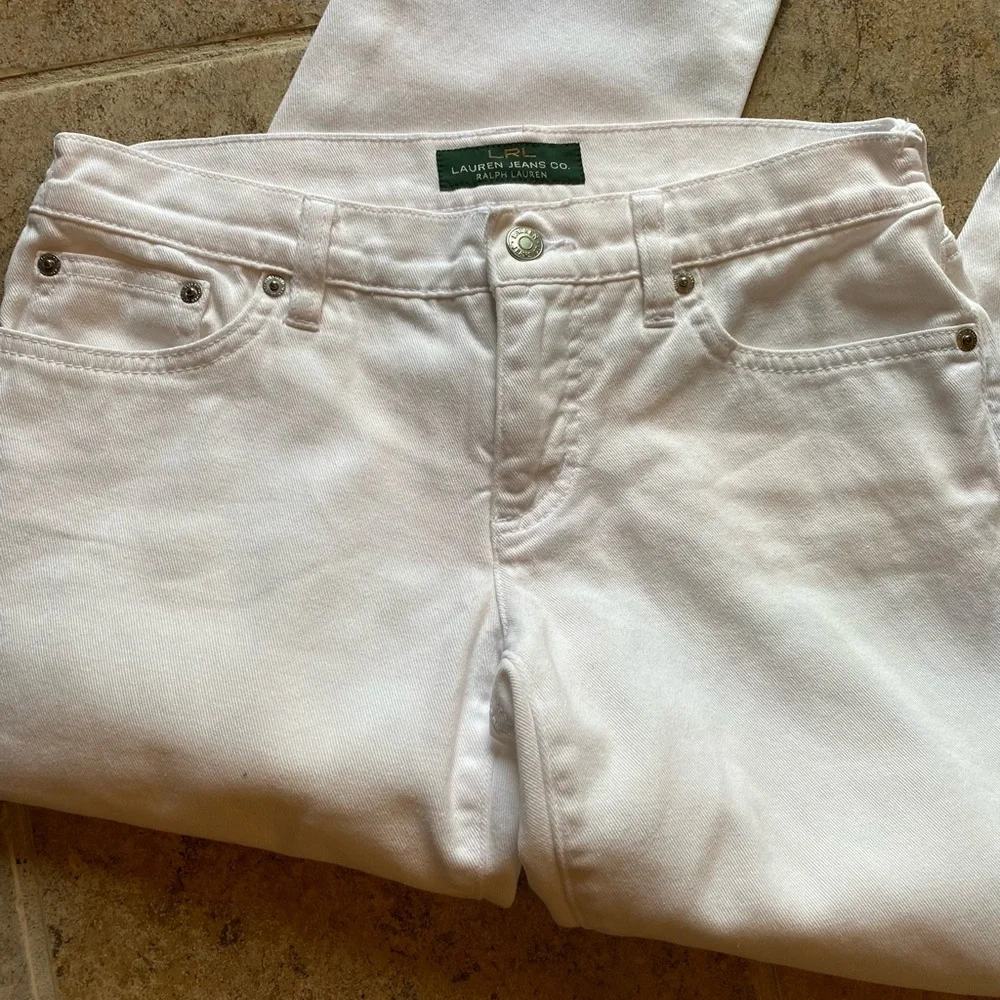 LRL Lauren Jeans - White modern cropped jeans, Size: 2